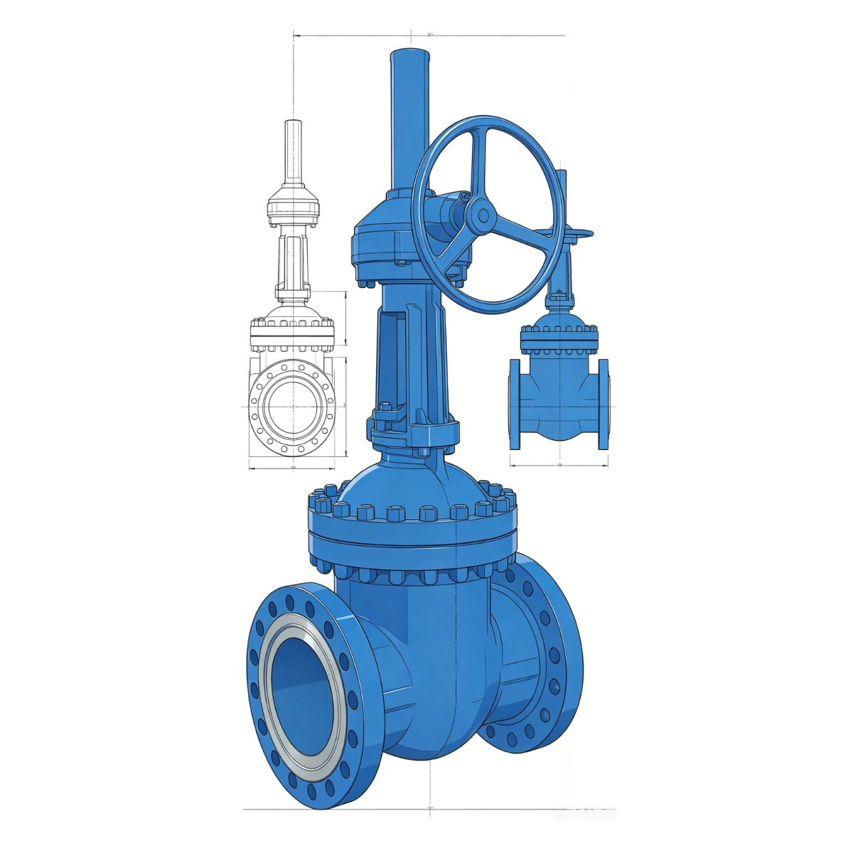 Bevel gear gate valve
