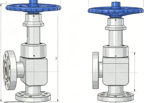 High pressure regulating angle globe valve