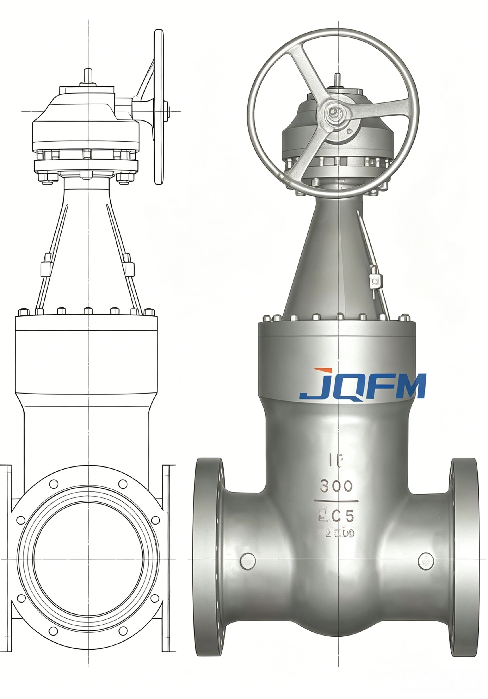 Power station flanged gate valve