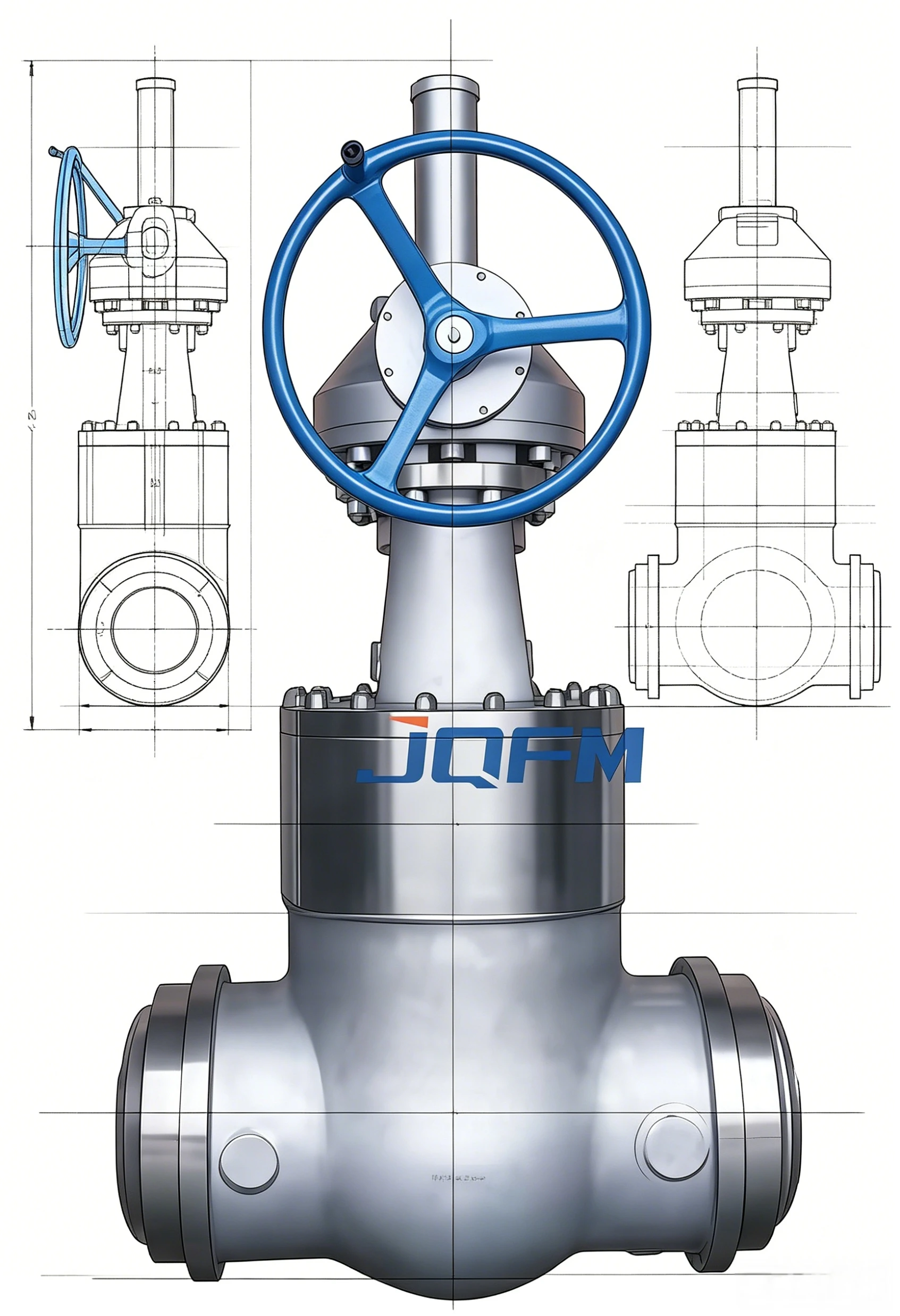 Bevel gear welding gate valve