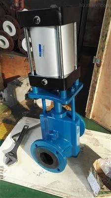 Pneumatic ceramic double gate valve