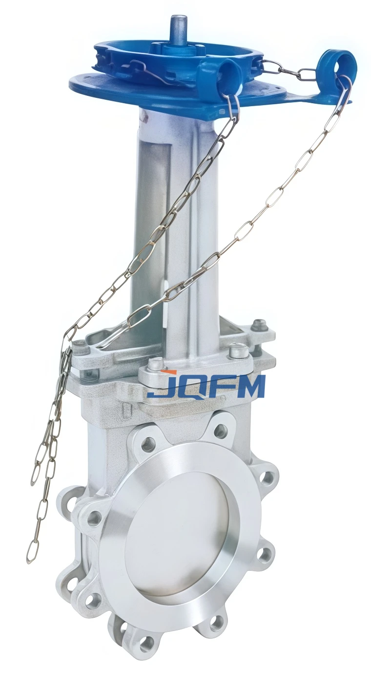 Sprocket driven knife gate valve