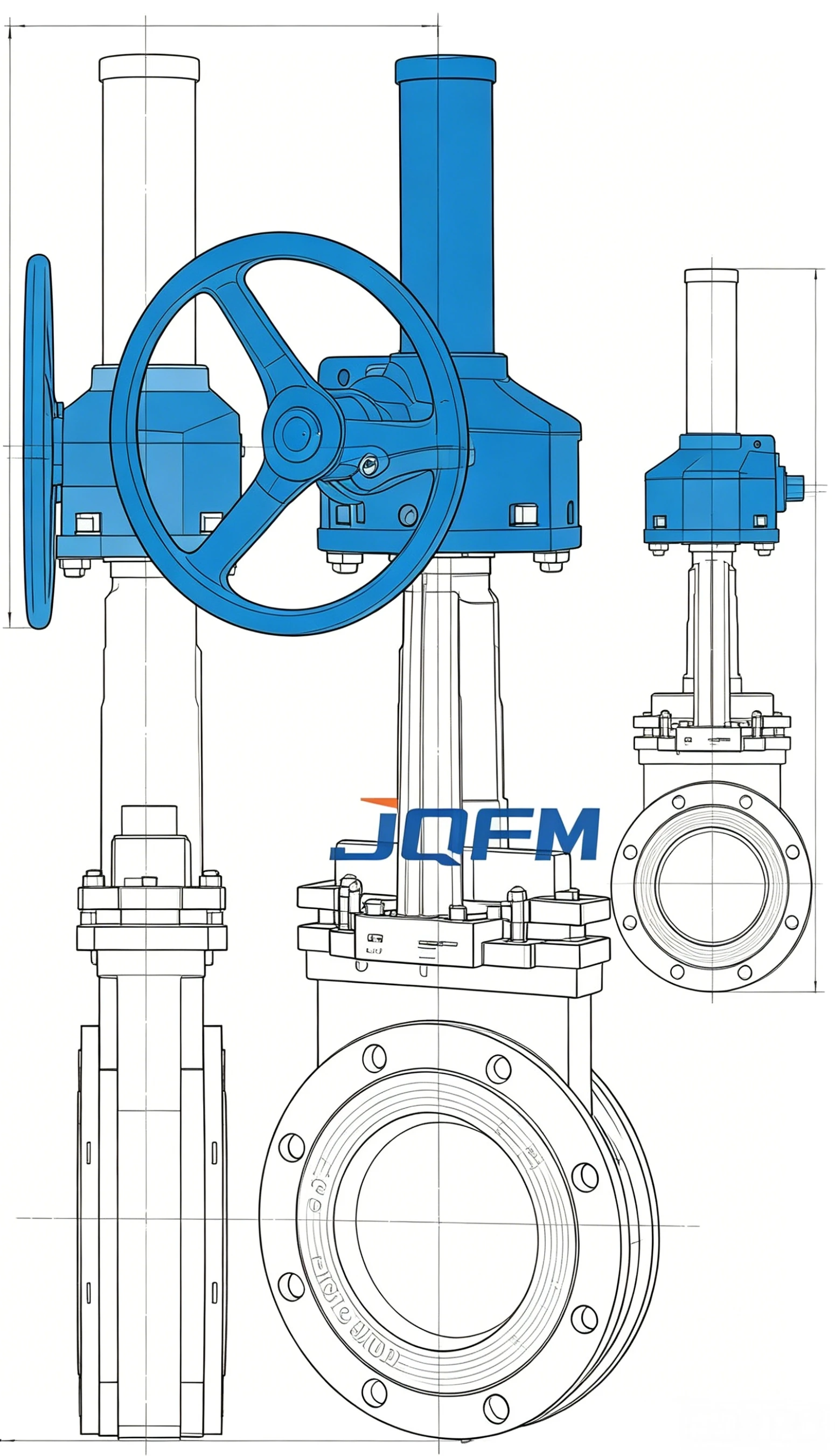 Bevel gear drive knife gate valve