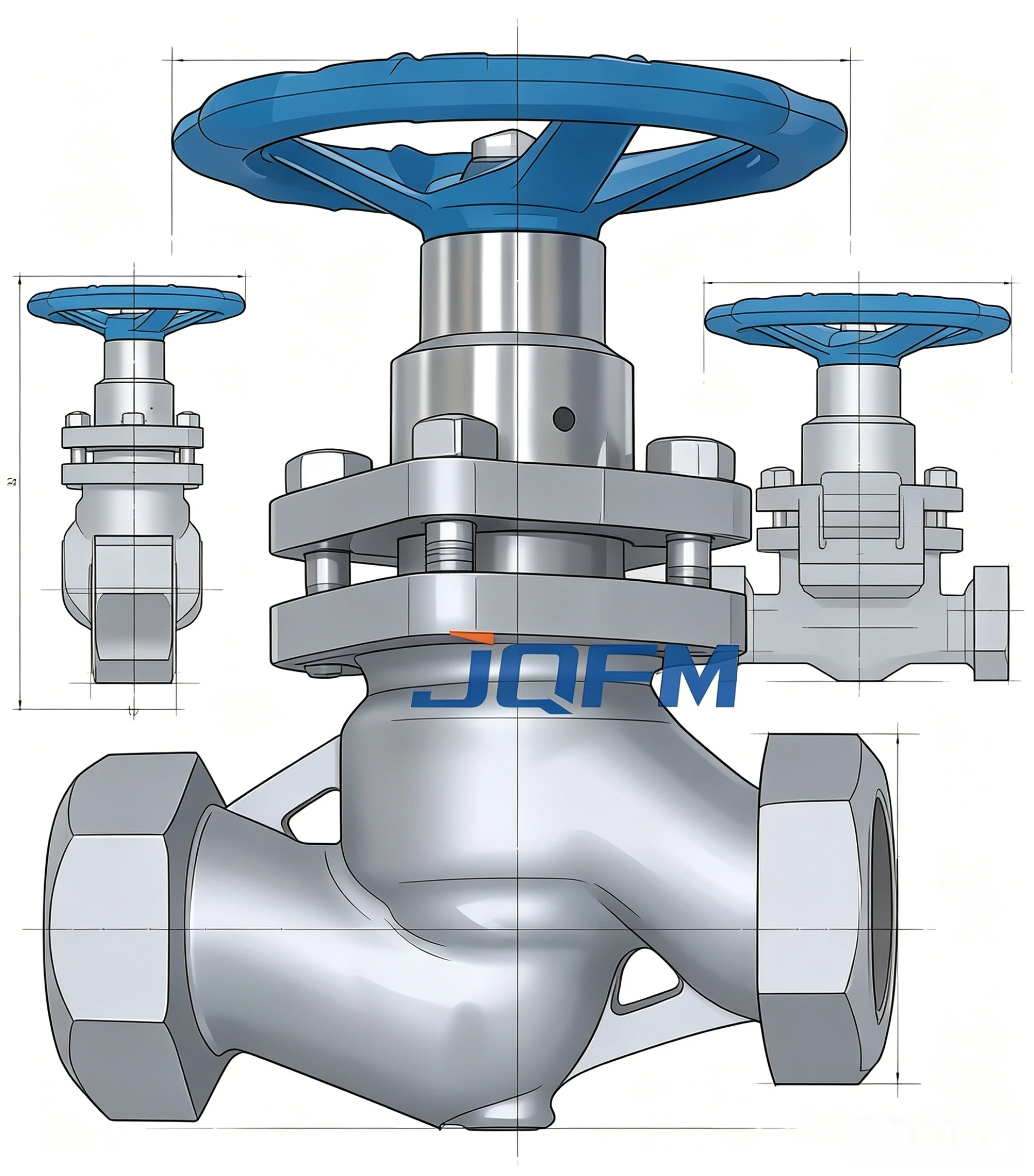 Internal thread plunger valve
