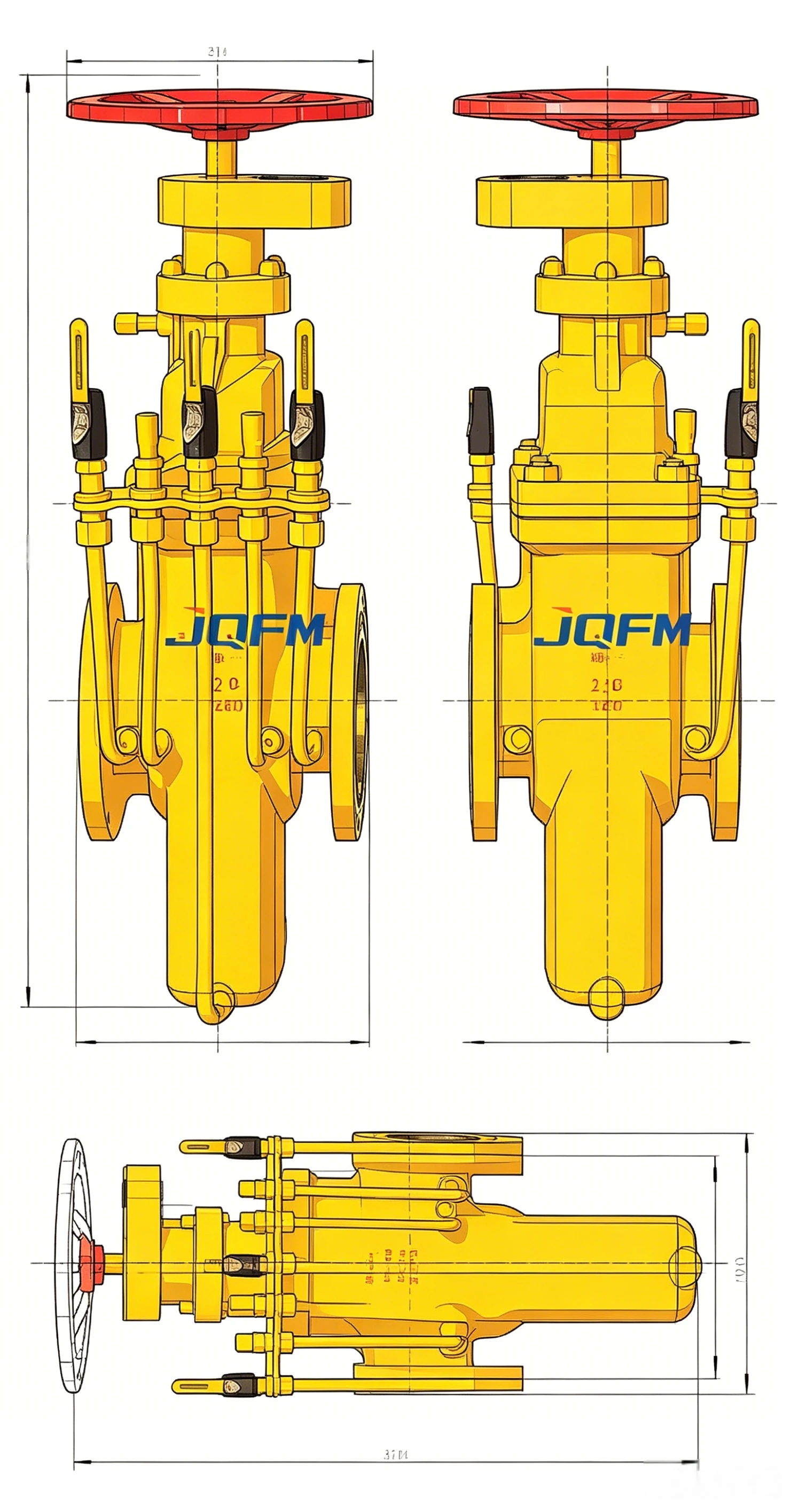 Buried gas flat gate valve