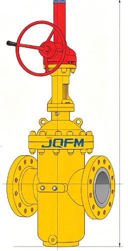 Bevel gear flat gate valve