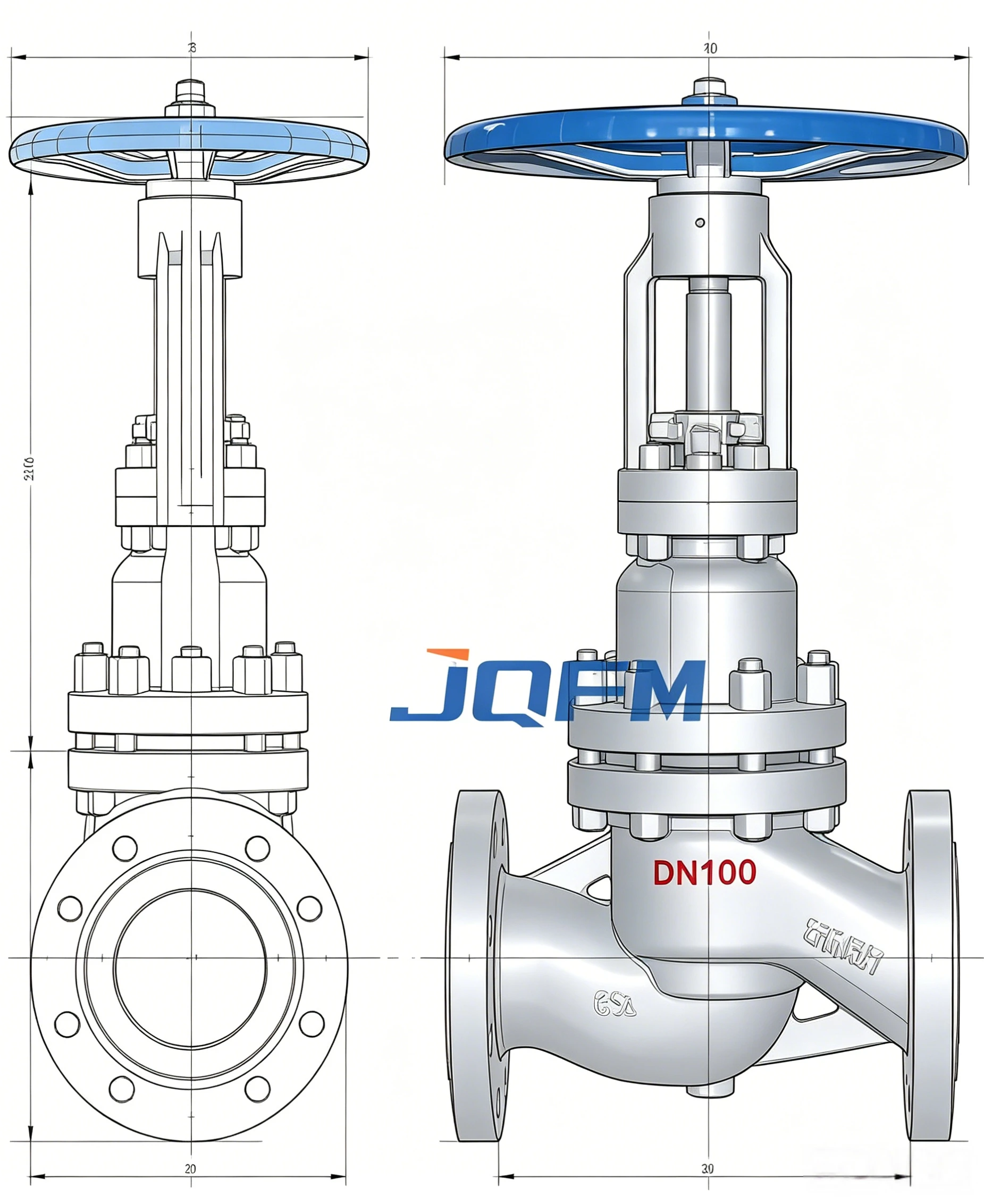 Flange plunger globe valve