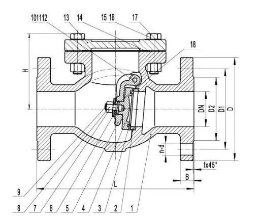 German standard swing check valve