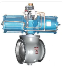 Pneumatic eccentric hemispherical valve