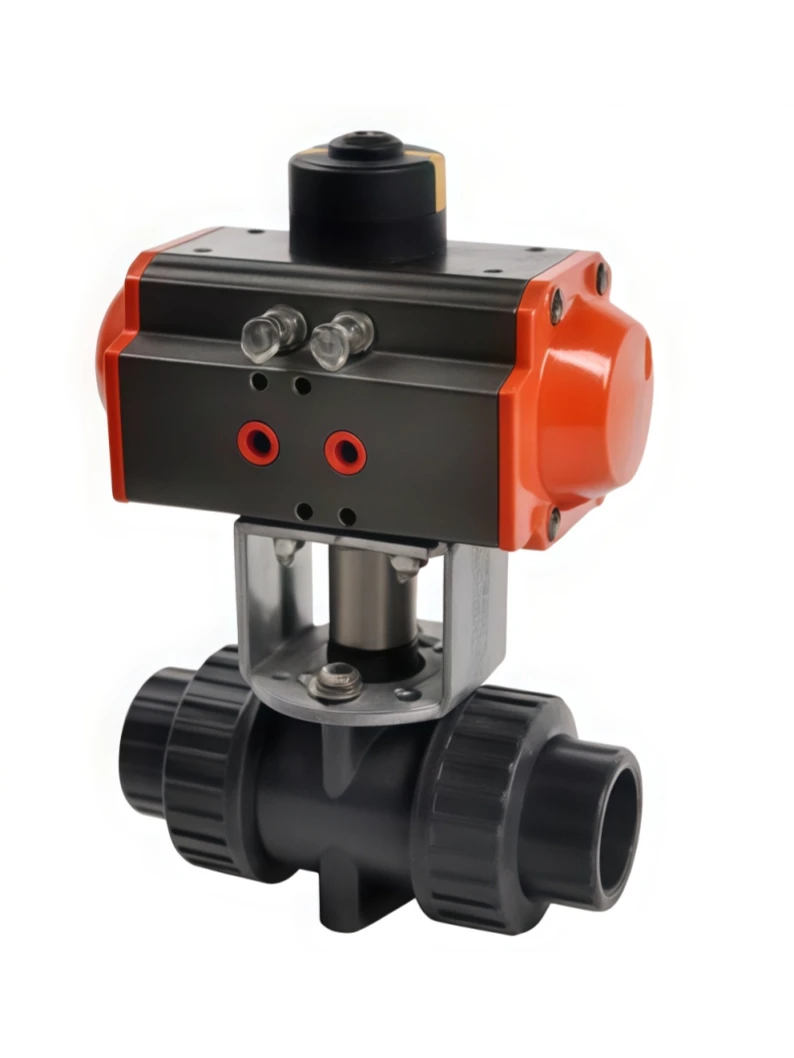UPVC pneumatic plastic ball valve