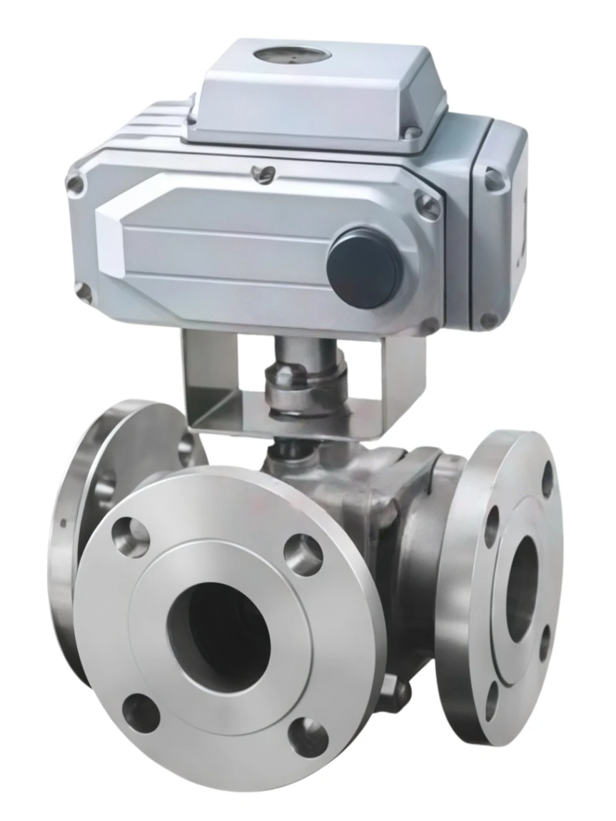 Electric three-way ball valve