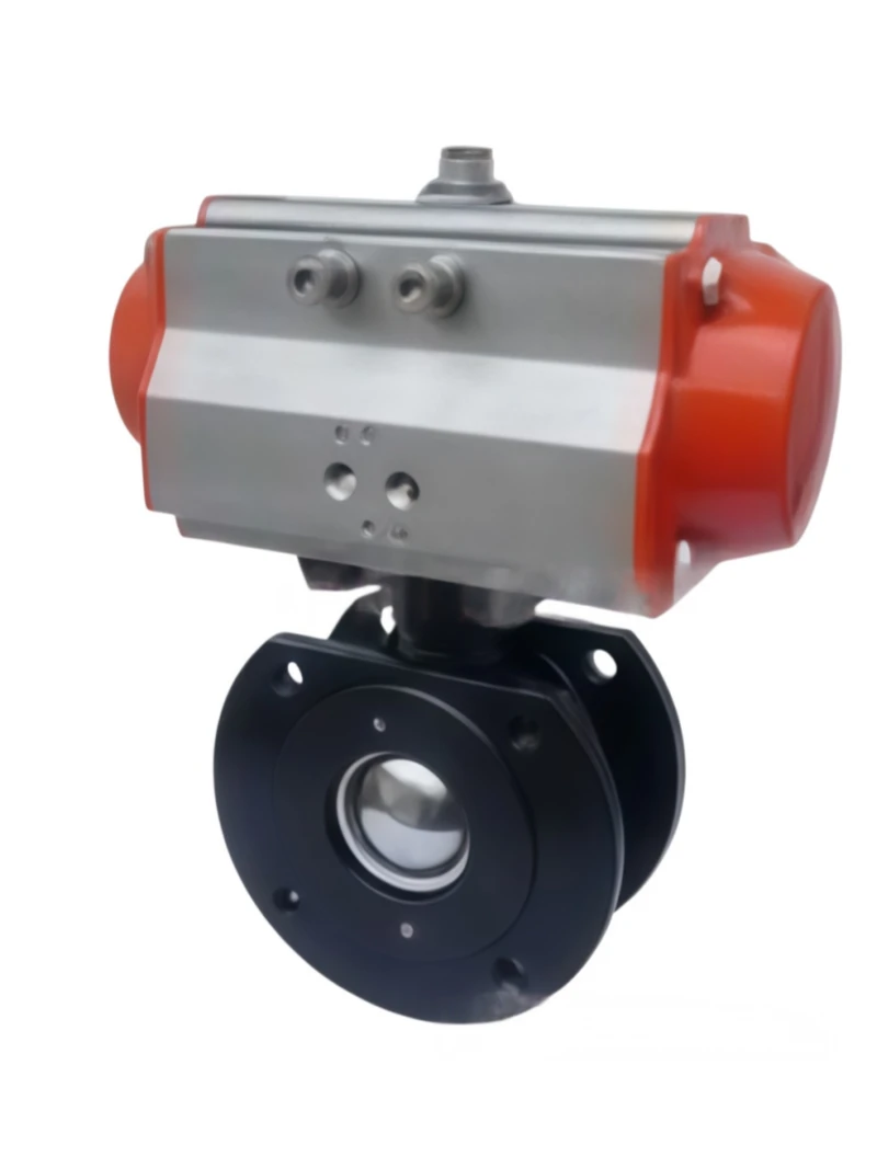 Pneumatic thin ball valve