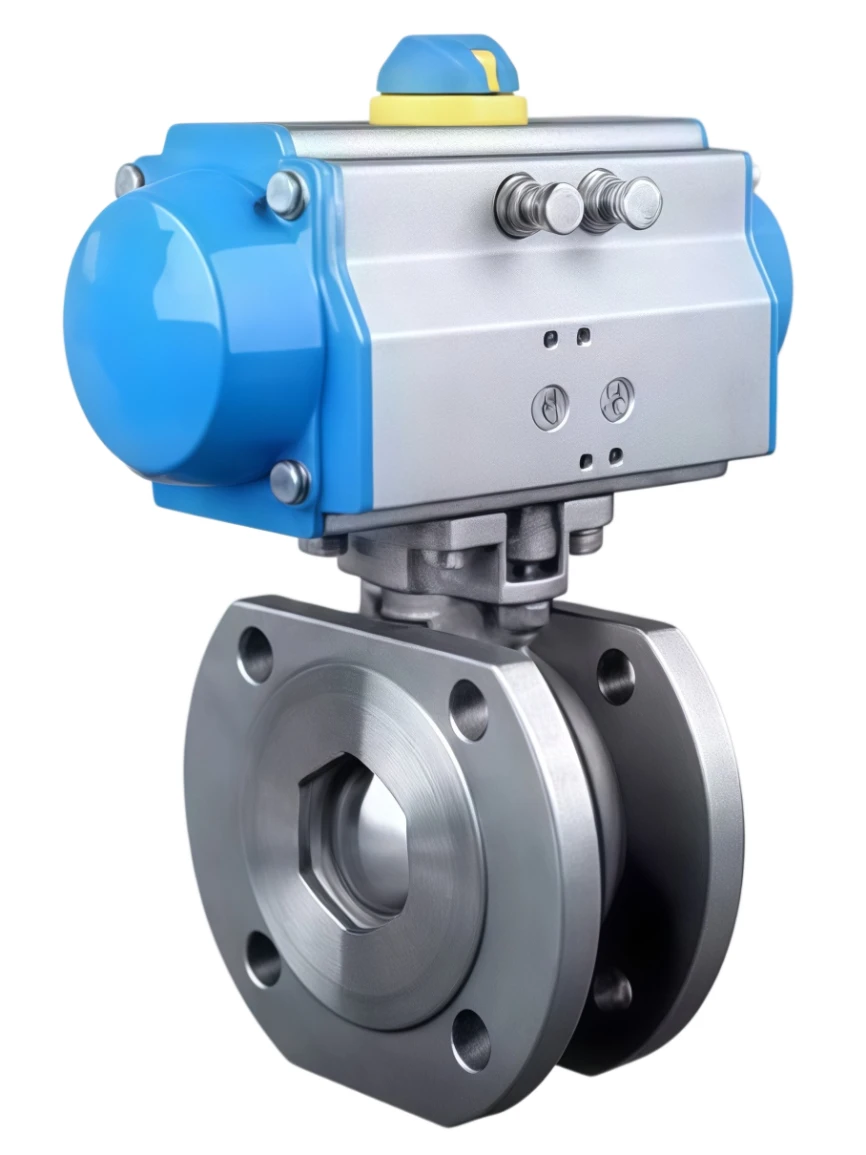 Pneumatic V-shaped ball valve