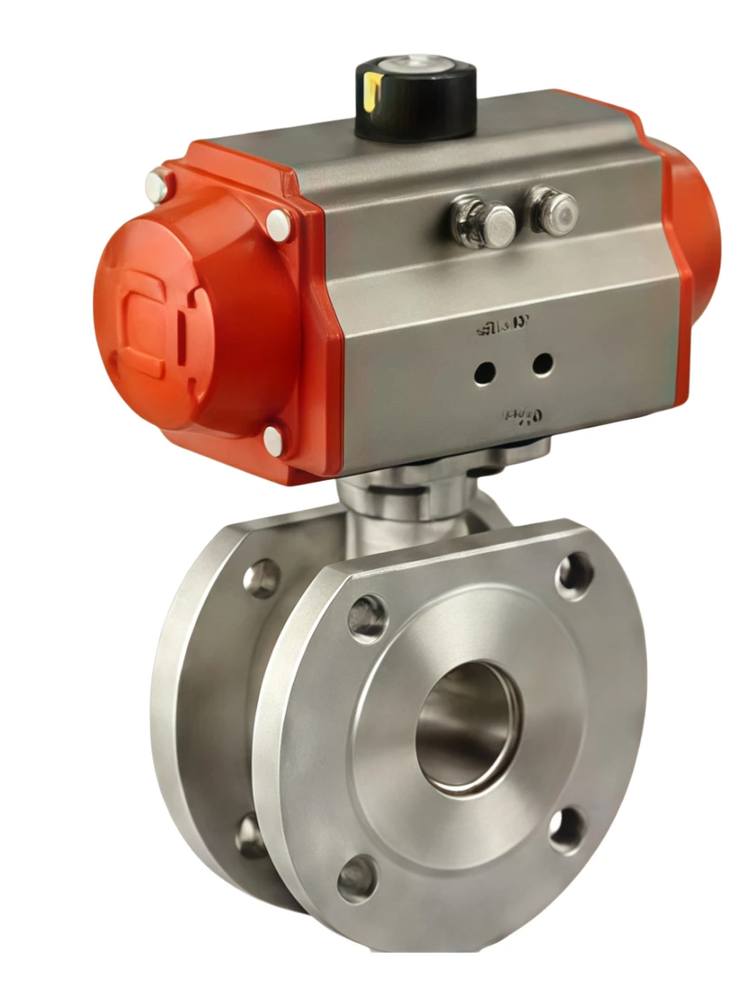 Pneumatic V-shaped ball valve
