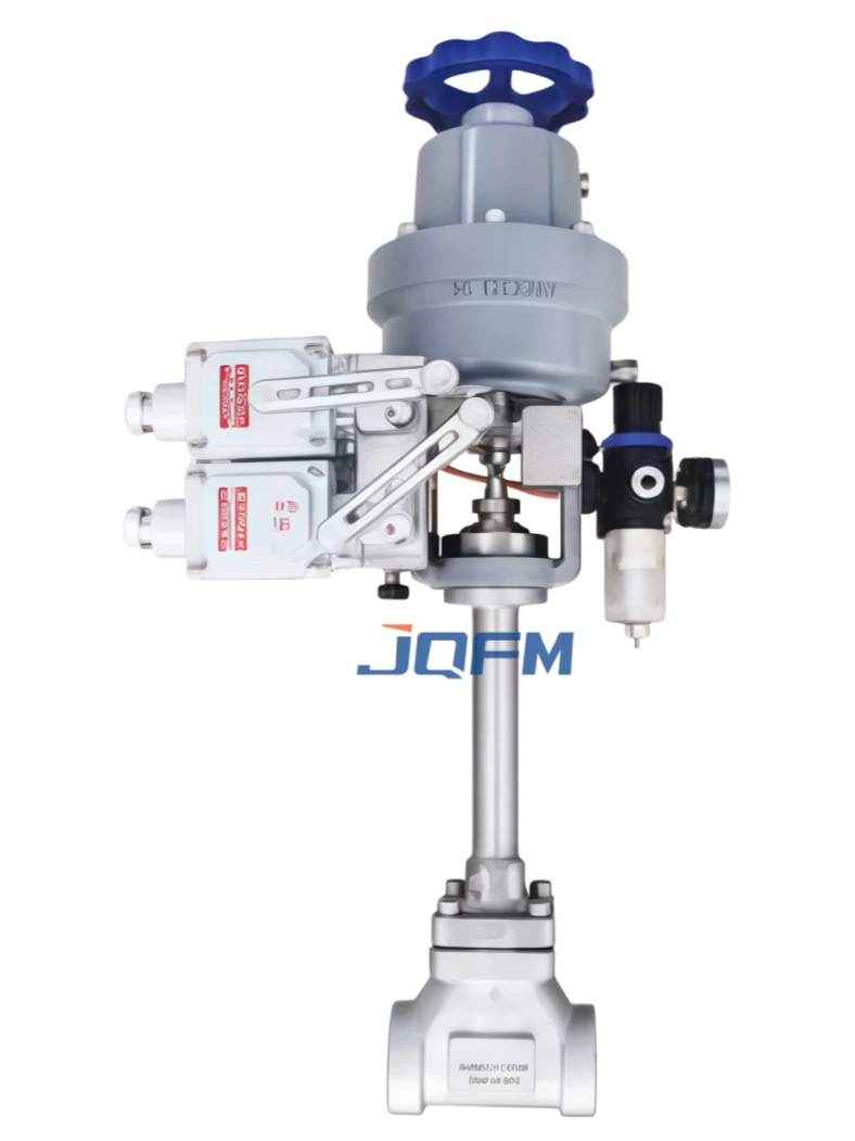 Low temperature pneumatic emergency shut-off valve