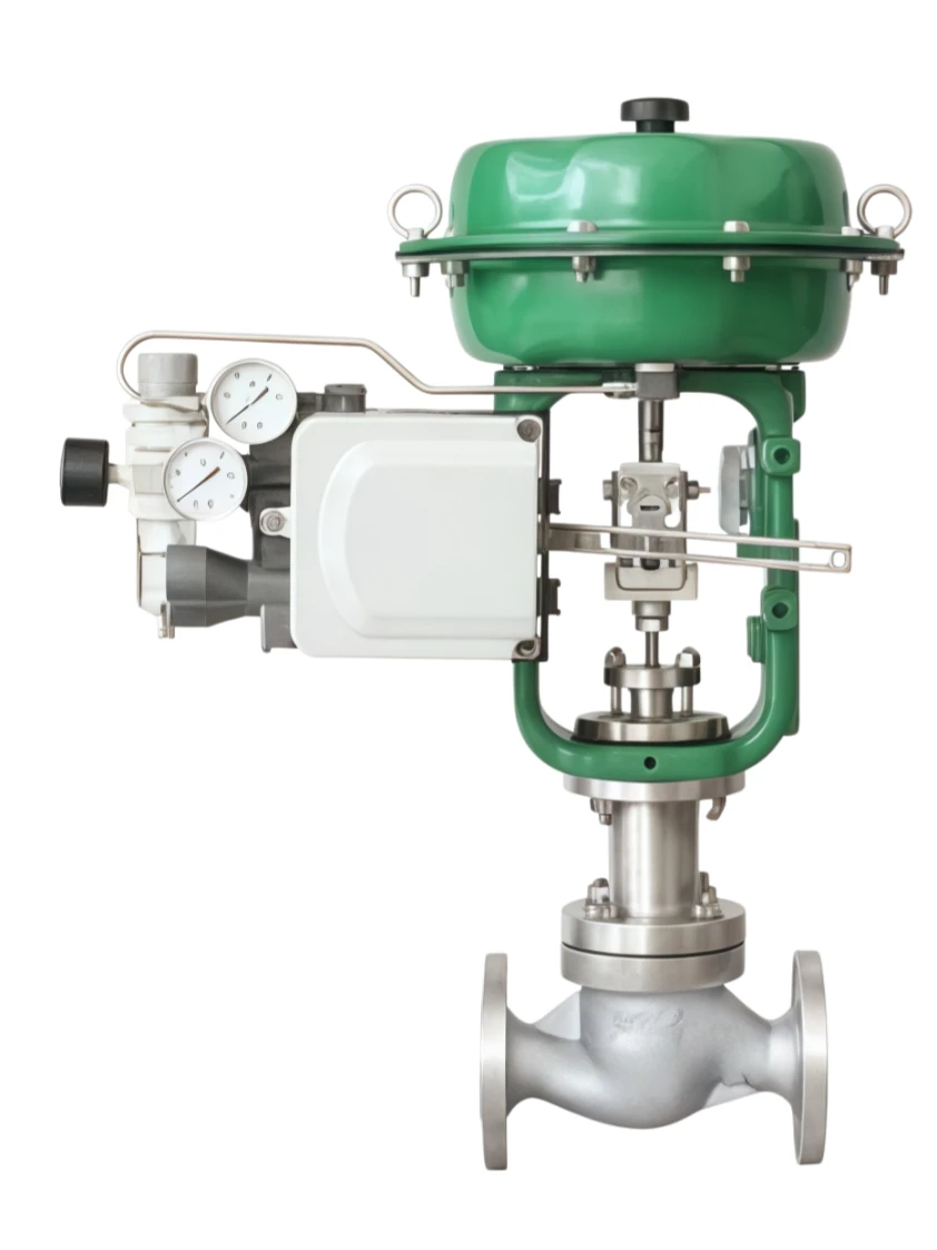 Pneumatic single seat regulating valve