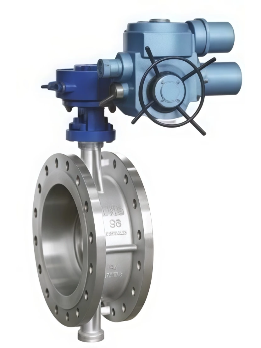 Electric three eccentric flange butterfly valve