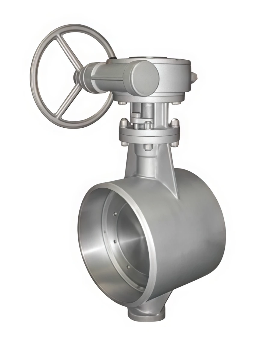 Three eccentric butt butterfly valve