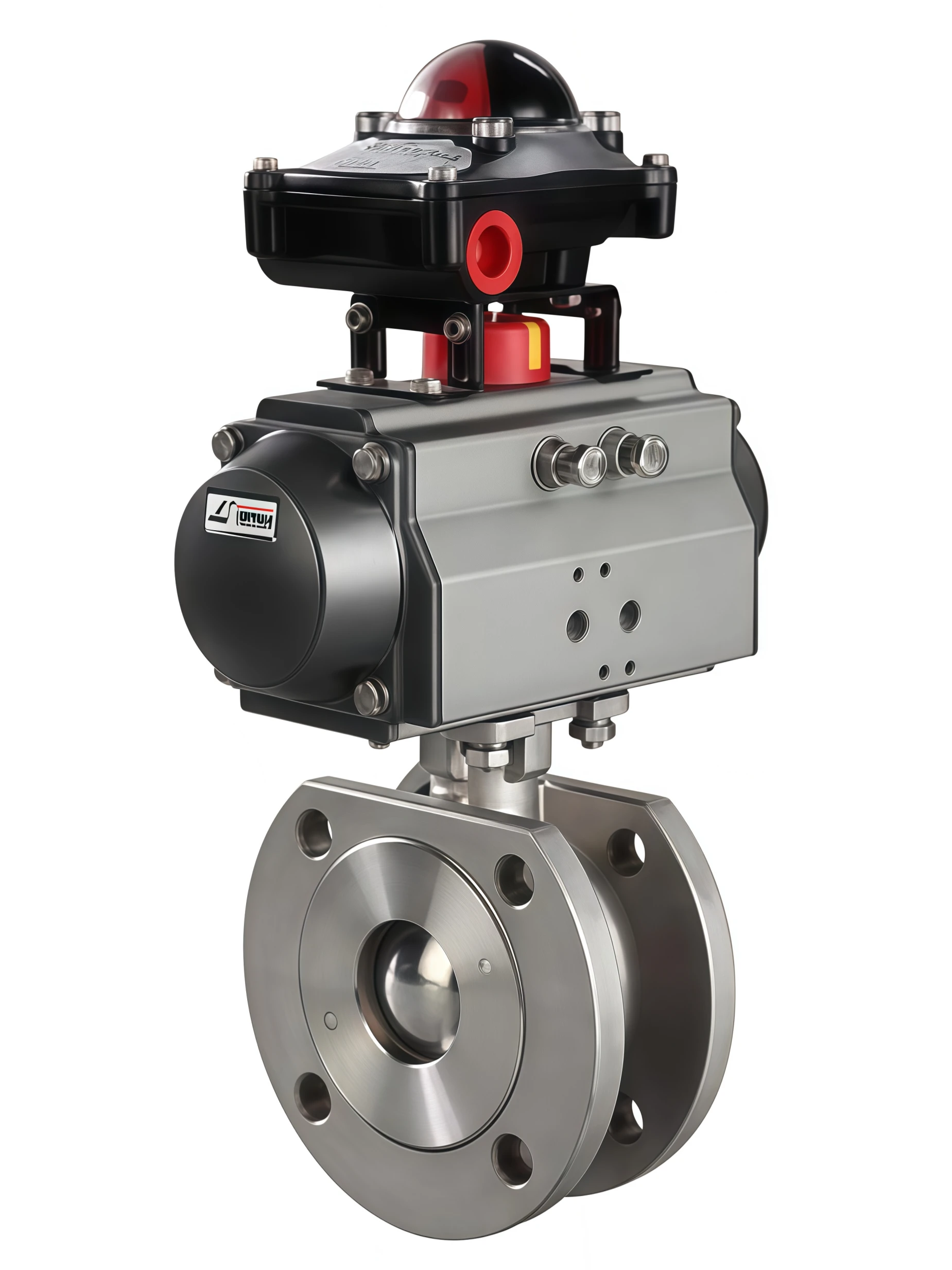 Pneumatic thin ball valve