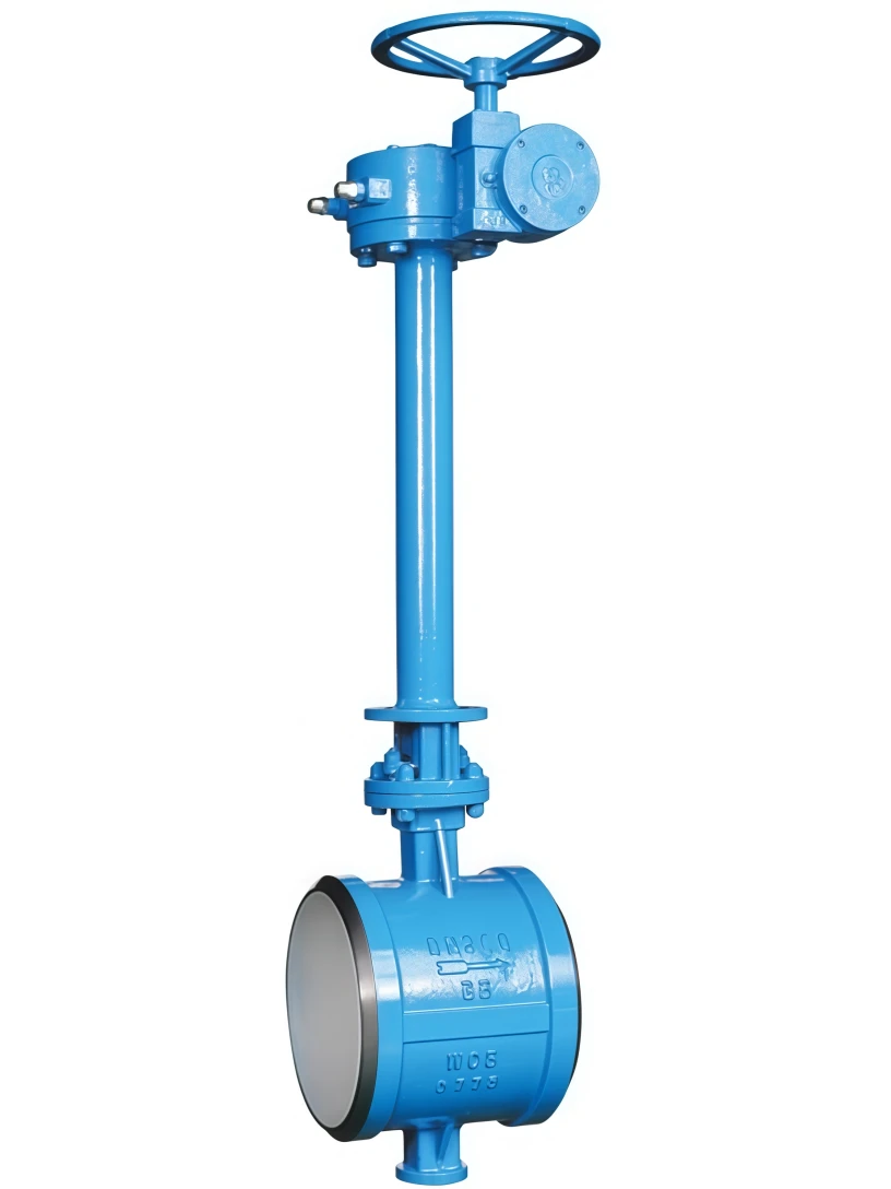 Extension rod butterfly valve