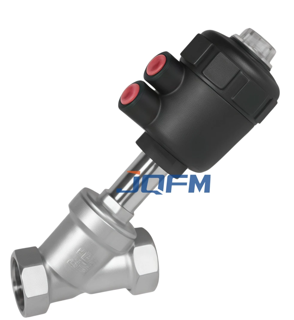 Y-type threaded pneumatic angle seat valve