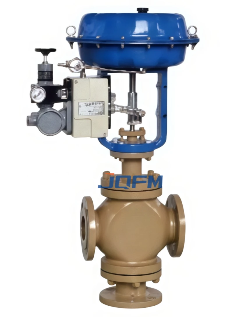 Pneumatic diaphragm three-way regulating valve
