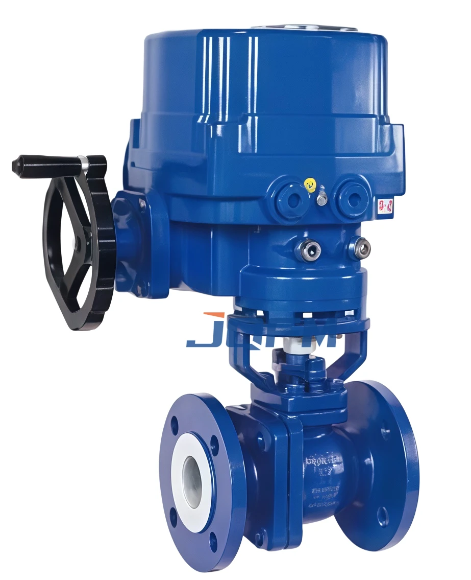 Fluorine lined electric ball valve