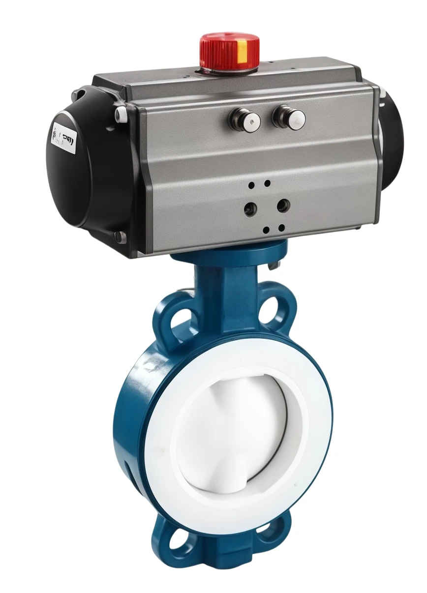 Fully lined PTFE pneumatic butterfly valve