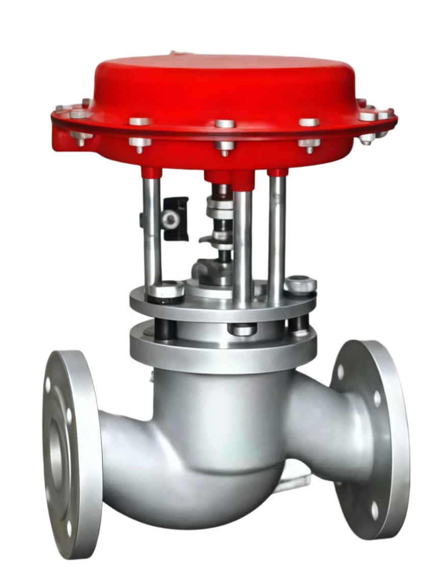 Pneumatic diaphragm/piston shut-off valve