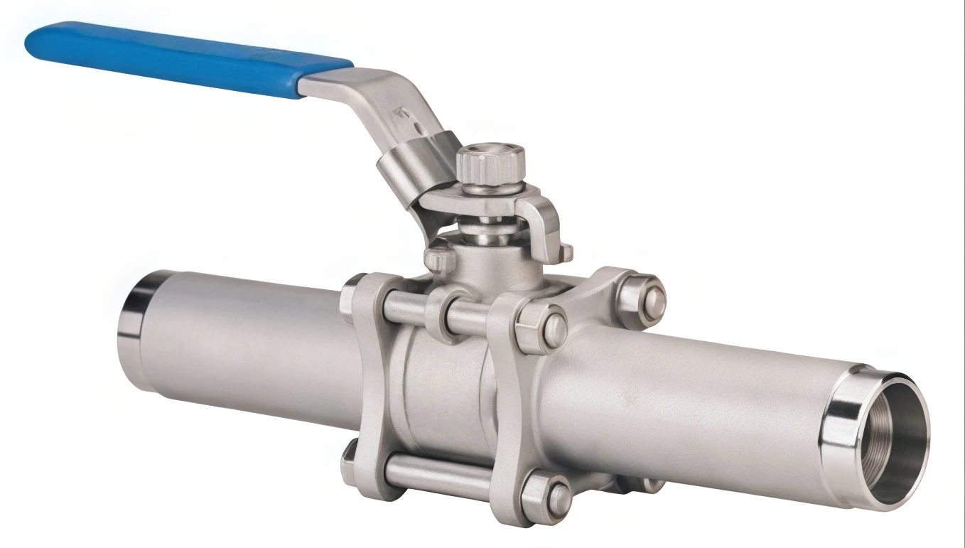 3PC extended butt welding ball valve