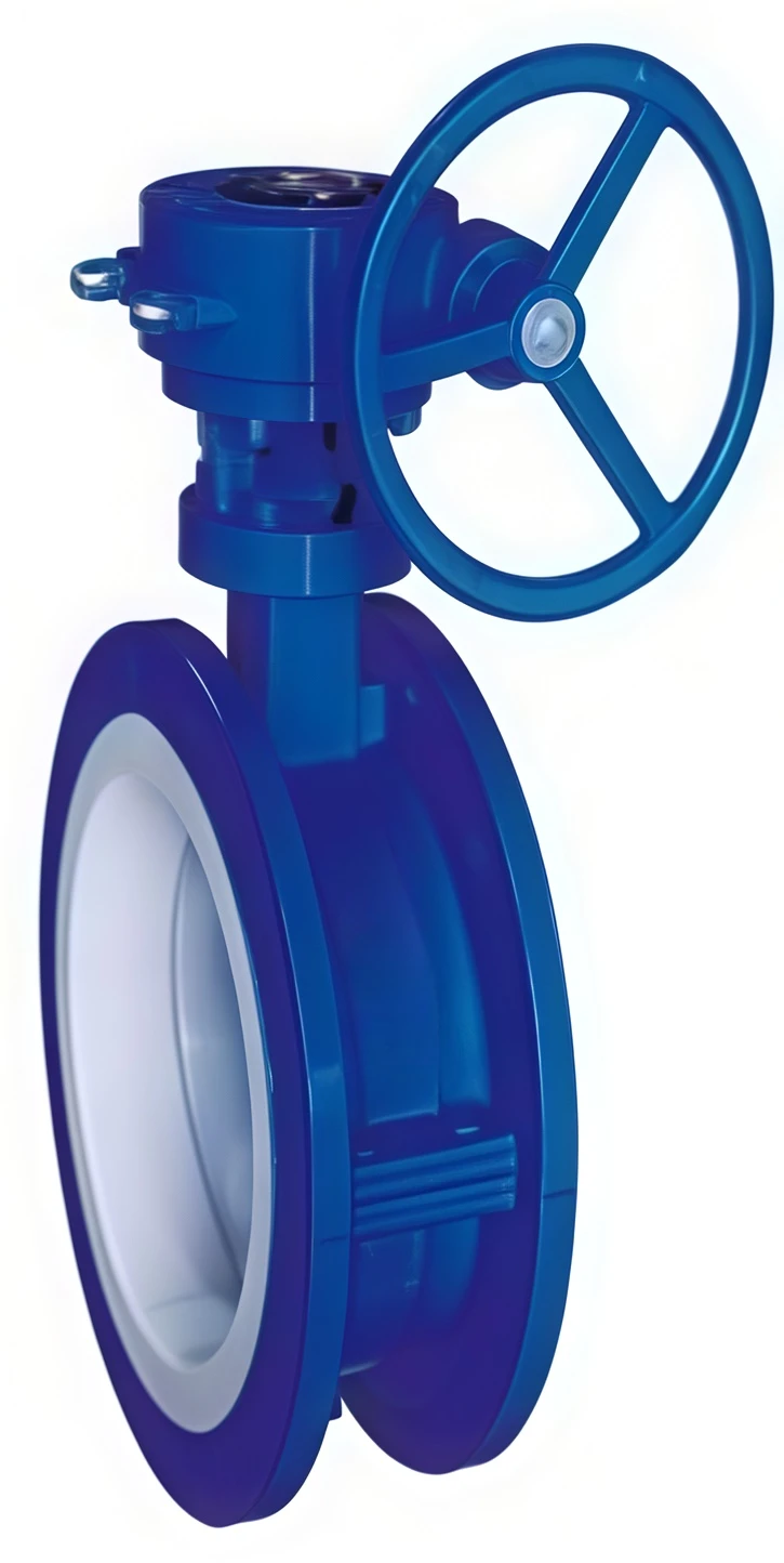 Flange fluorine lined butterfly valve