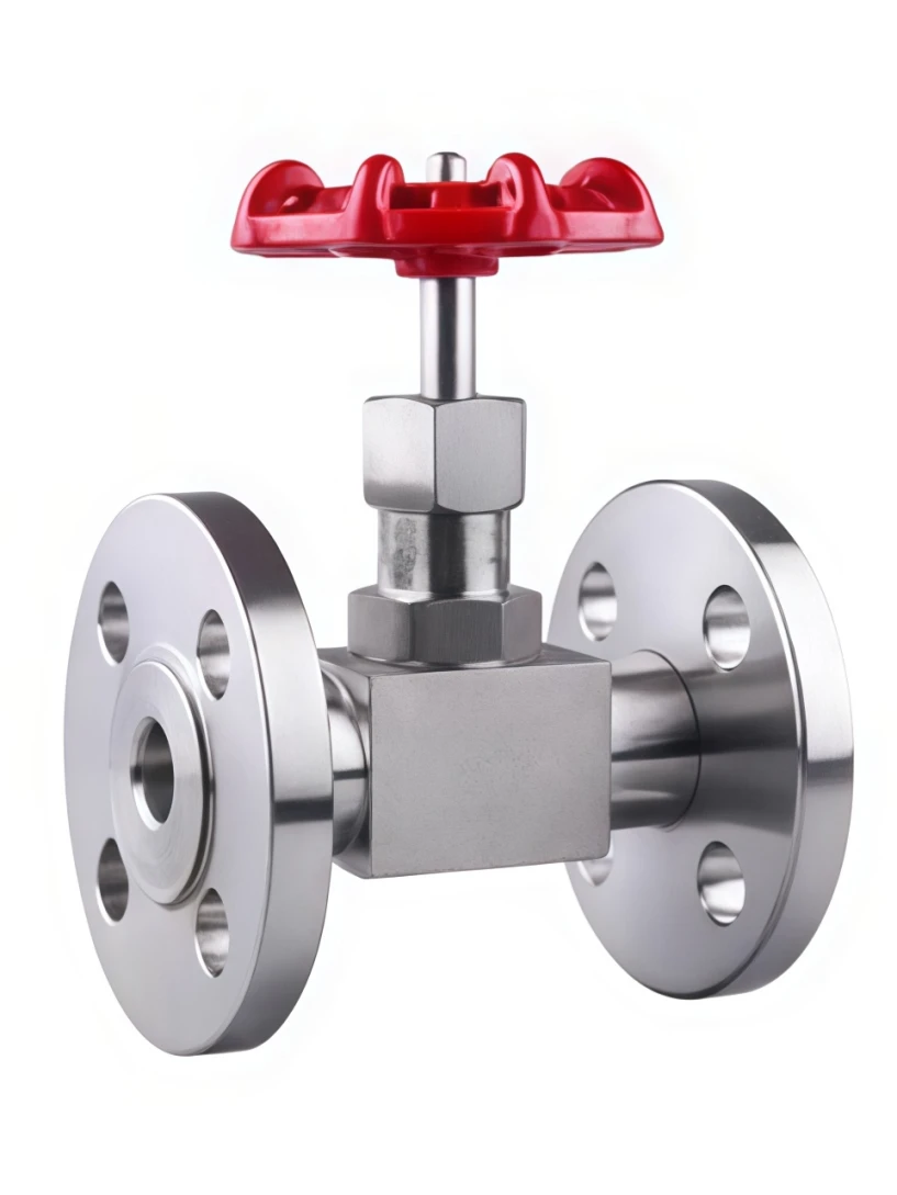 Flange needle valve