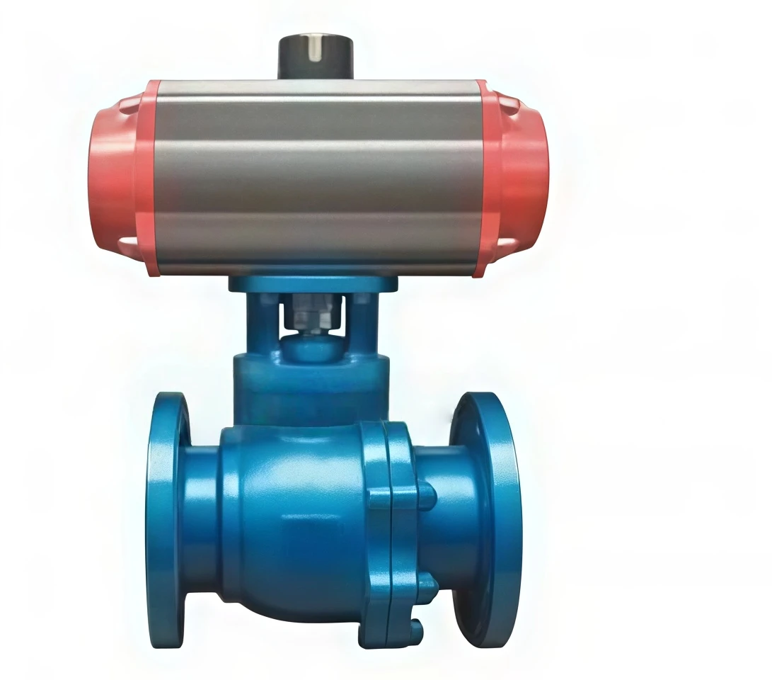 Fluorine lined pneumatic ball valve