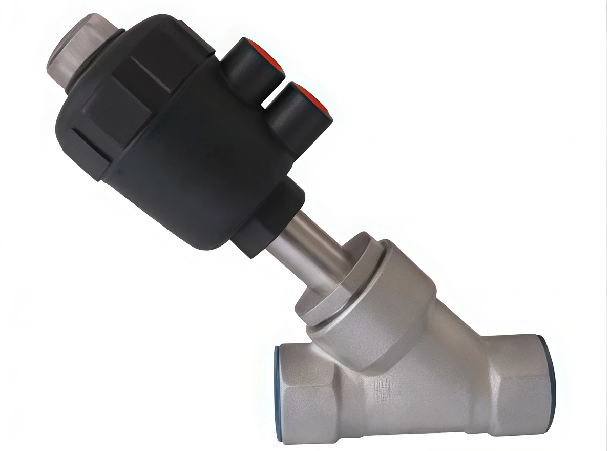 Y-type threaded pneumatic angle seat valve