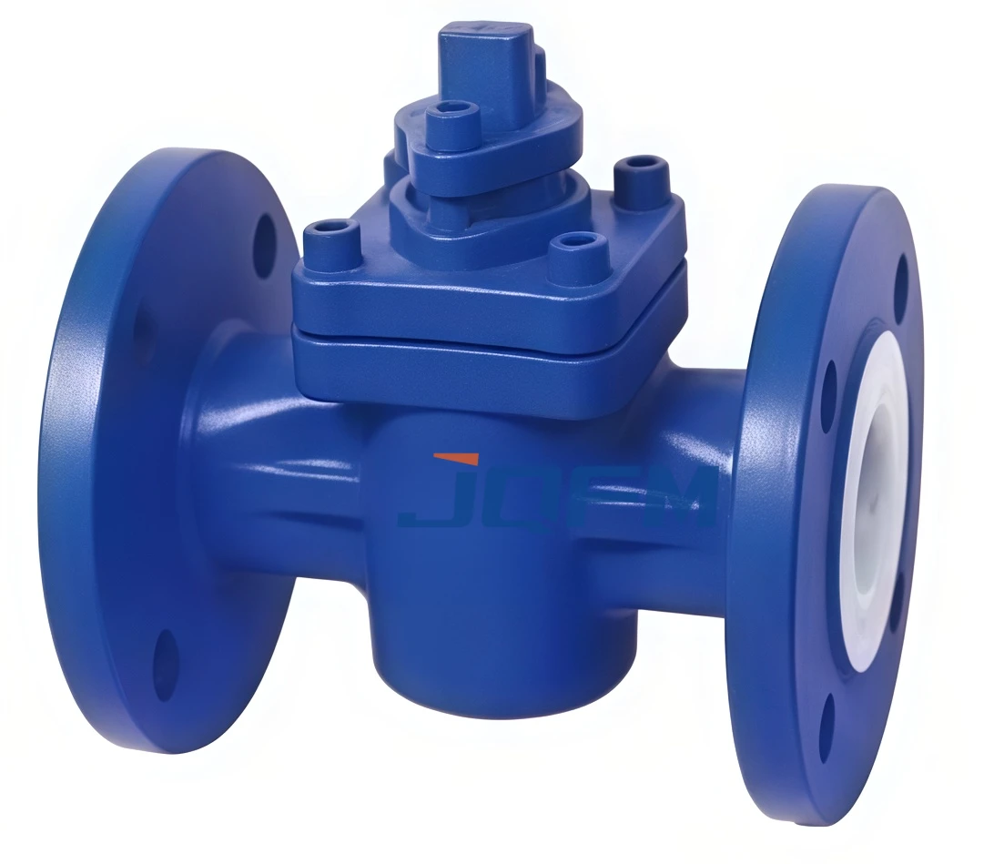 Fluorine lined plug valve