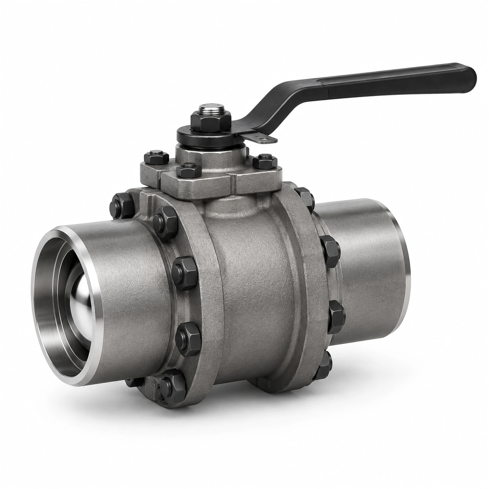High pressure but welding ball valve