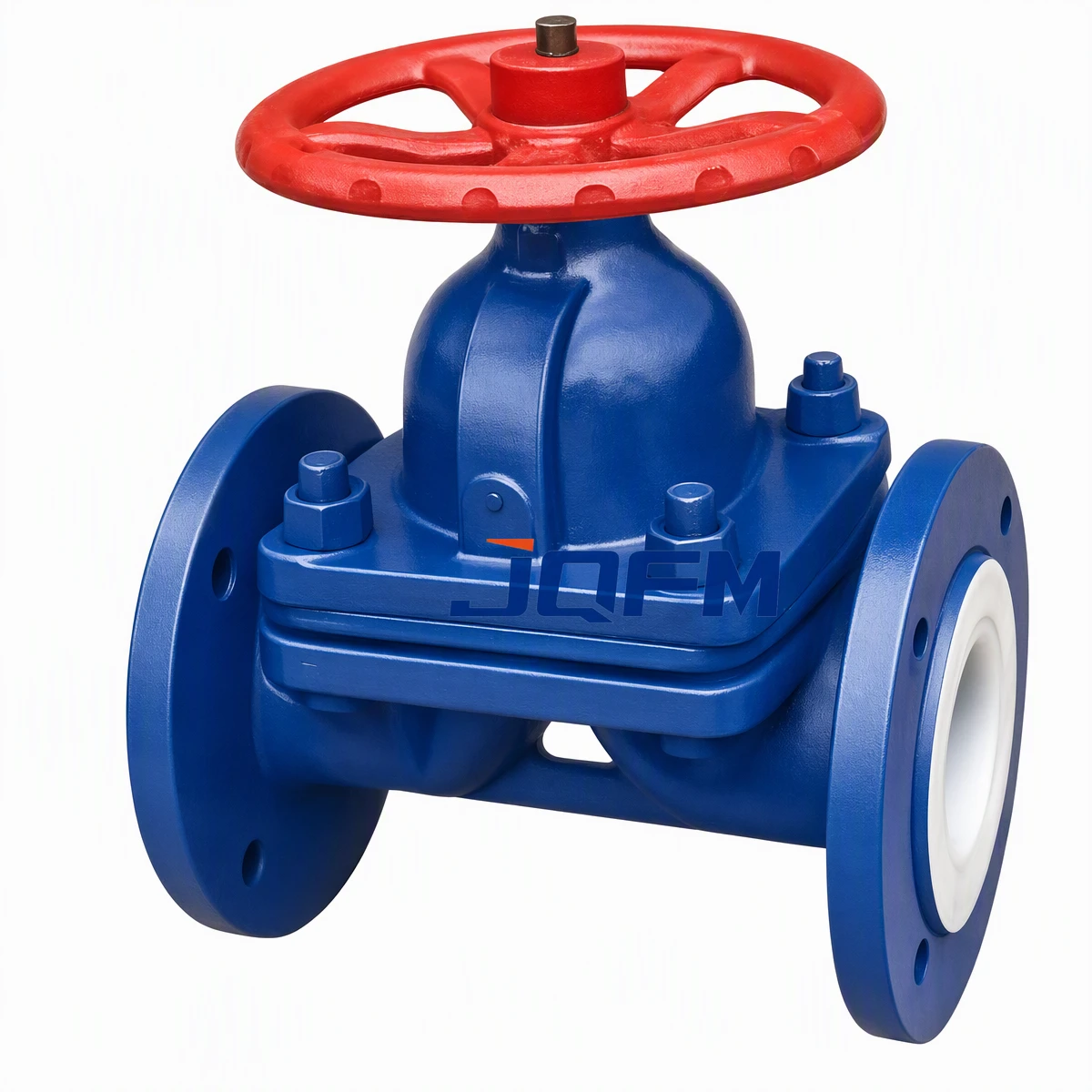 Fluorine lined diaphragm valve